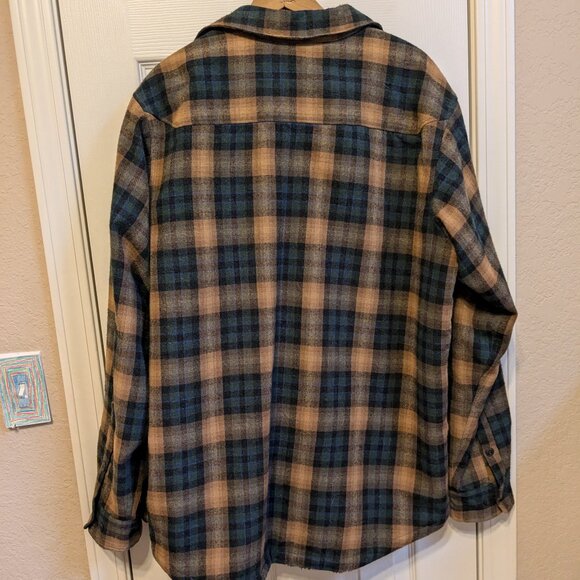 Columbia Rugged Wool Blend Fleece Lined Shirt Jacket Large - Picture 3 of 13